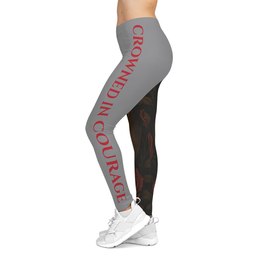 Warrior Spirit Crowned in Courage Leggings Gray