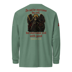 “Romans 12:21” Faith Warrior Heavyweight Long-Sleeve Shirt