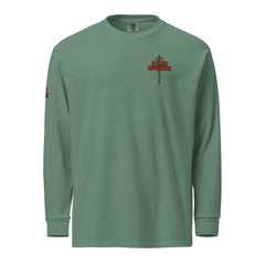 Romans 12:21โ Faith Warrior Heavyweight Long-Sleeve Shirt