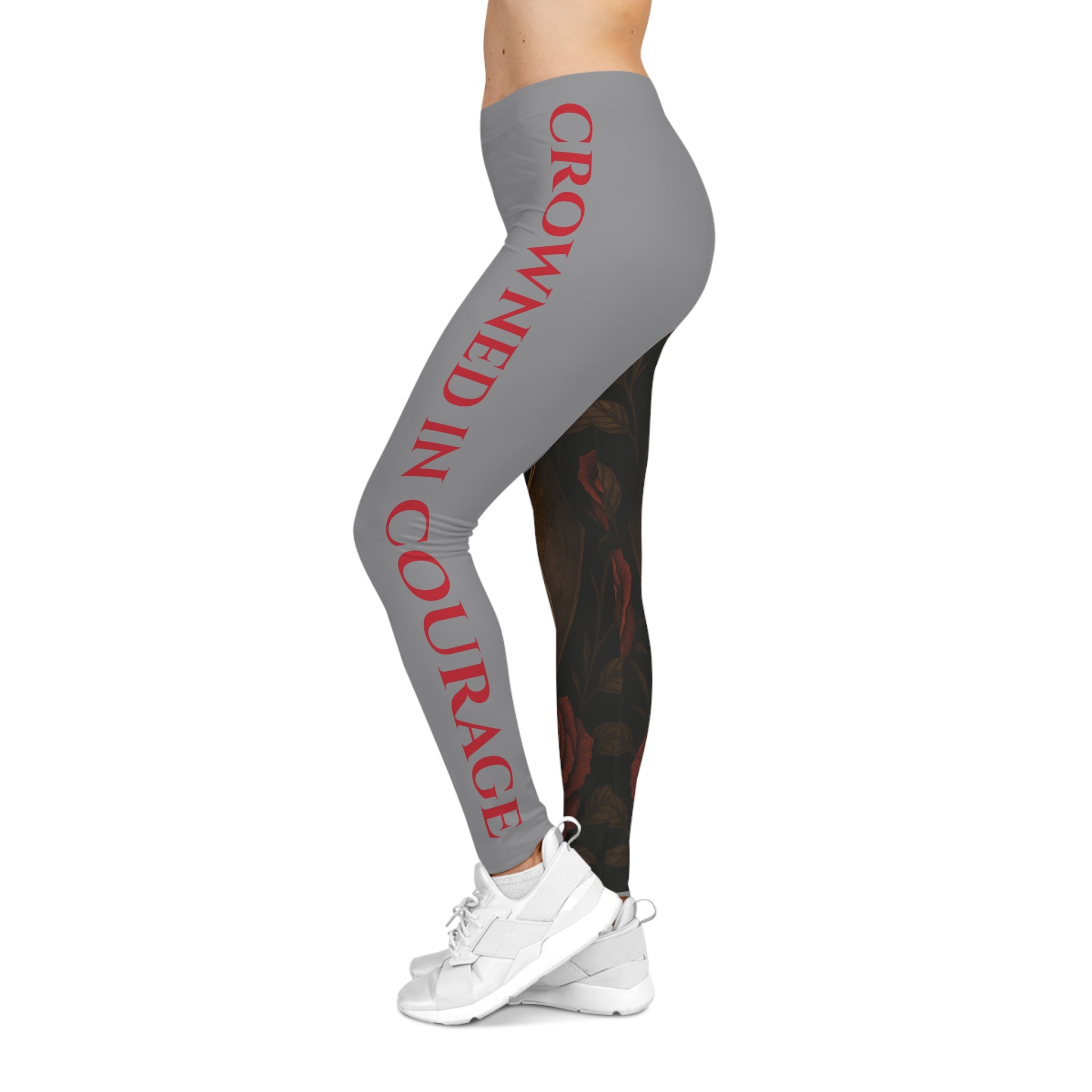 Warrior Spirit Crowned in Courage Leggings Gray
